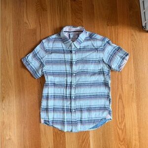 Men's Casual Button Down Shirt - Blue Striped